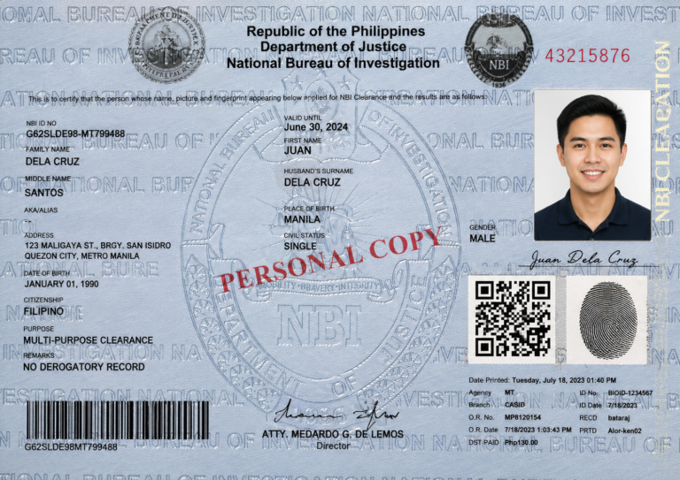 NBI Clearance sample