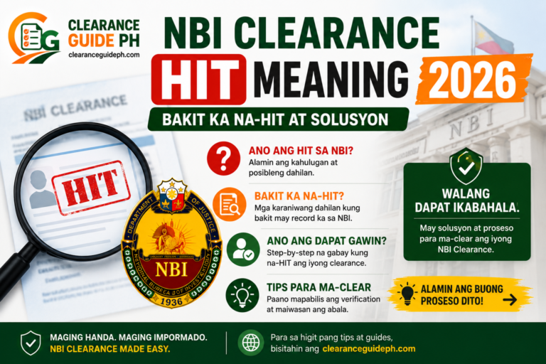 NBI Clearance HIT Meaning 2026 Bakit Ka Na-HIT at Solusyon
