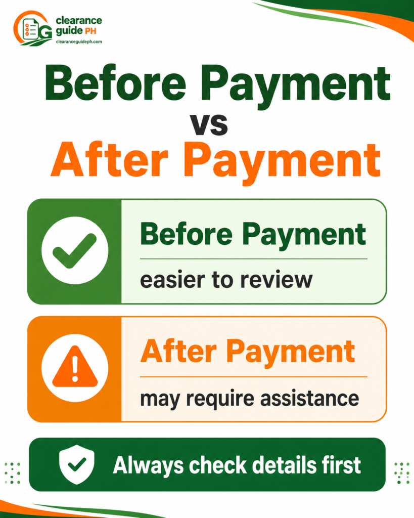 Before Payment vs After Payment