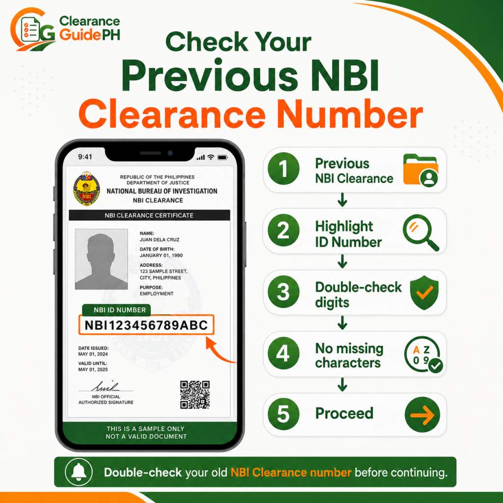 Previous NBI Clearance ID number example