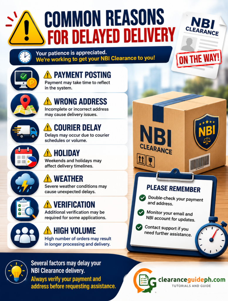 Common NBI Clearance delivery delays