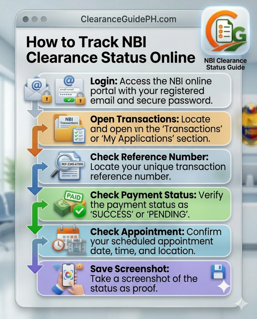 step by step guide to track NBI Clearance status online