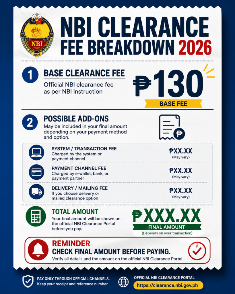 NBI Clearance Fee Breakdown 2026