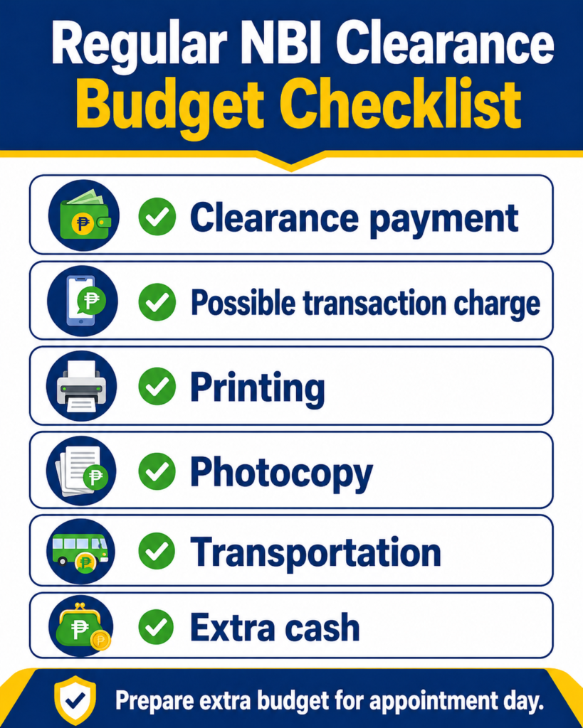Regular NBI Clearance Budget Checklist