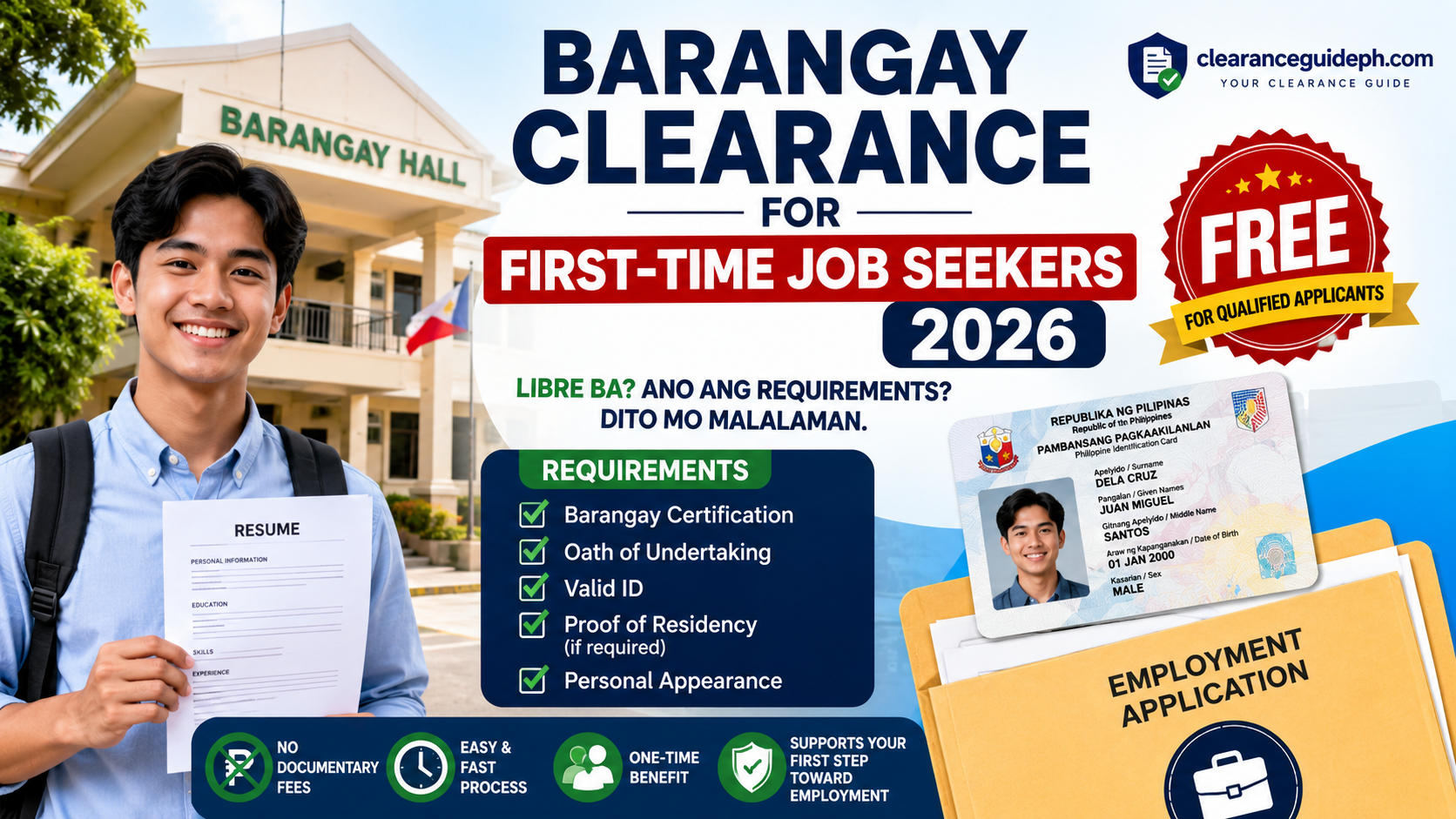 Barangay Clearance for first-time job seekers Philippines 2026