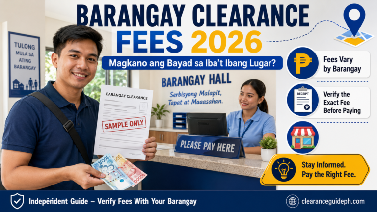 Barangay Clearance fees 2026 guide showing possible personal and business clearance costs