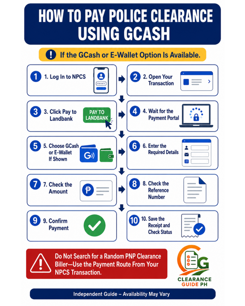 How to pay Police Clearance using GCash or an available e-wallet option