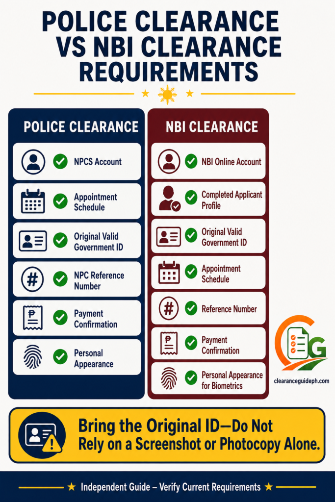 Police Clearance and NBI Clearance requirements checklist 2026